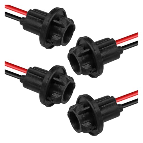 UHANBUT T10 W5W 194 Bulb Socket with Wire Pigtail, Universal LED Bulbs Pre-Wired Harness Sockets Adapter, Female Car Tail Light Connector Socket Accessories for Side Marker/Turn Signal Light (4PCS)