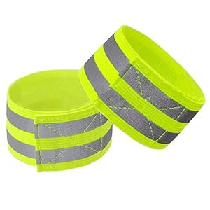 CSYSX High Visibility Reflective Bands for Wrist Arm Ankle Leg Adjustable Elastic Reflective Gear for Night Walking Cycling Running Jogging Outdoor Safety Reflector Straps Belt (2bands)