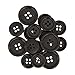 ButtonMode Regular Suit Buttons 16pc Set Includes 4 Buttons Measuring 20mm (3/4 Inch) for Jacket Front, 12 Buttons Measuring 15mm (9/16 Inch) for Jacket Sleeves and Pants, Brown Dark, 16-Buttons
