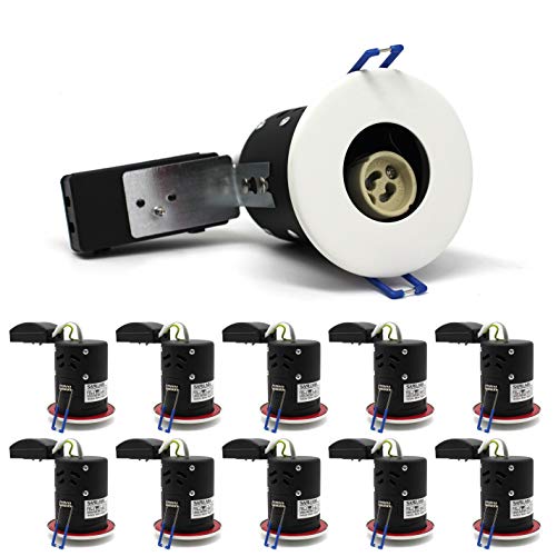 sanlumia 10 X LED Fire Rated Downlight Can GU10 Recessed Ceiling Twist & Lock Interchangeable Downlight IP20 White