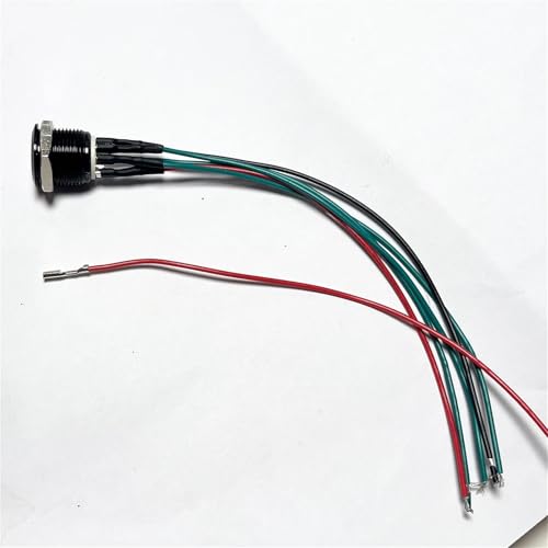 Interruptor pulsador de aluminio anodizado negro de 16mm con LED 24V 2