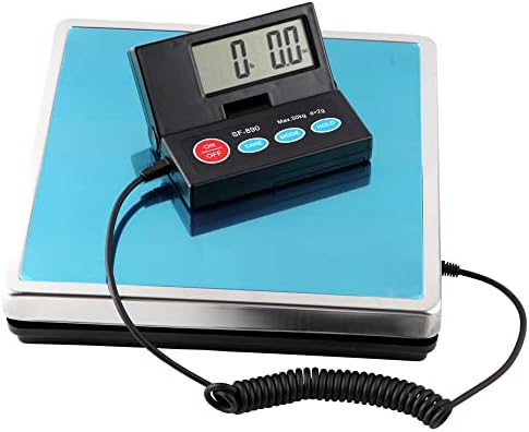 25cm*25cm Stainless steel Platform 50KG 110lb / 2g 0.1oz Digital Heavy Duty Large Capacity Weighing Platform Scale for Postal Industrial Commercial Shop Kitchen Letter Parcels Luggage Scales