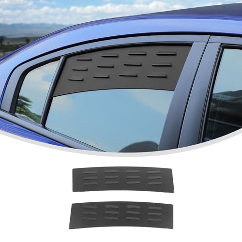 Linskip Aluminum Rear Window Vent Shades Compatible with 2011-2023+ Dodge Charger, Louvered Rain Deflectors for Rear Door Windows, Exterior Accessories
