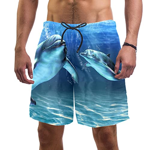 Maillots de bain hommes à séchage rapide short de plage dauphins