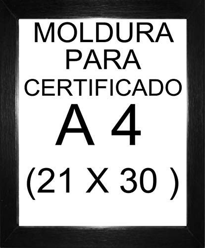 Moldura A4 (21 X 30) Cor Preta Com Vidro.