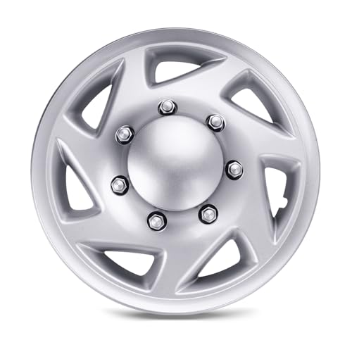 BARTOO 16 Inch Hubcaps Wheel Covers Hubcap for Ford E150 E250 E350 Econoline Van 1992-2014 8 Lug Steel Wheel One Piece Hub Caps Van Heavy Duty Construction 1 Piece