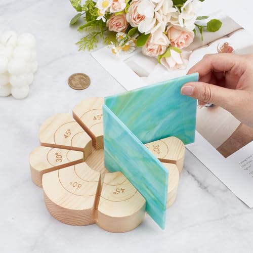 NBEADS Buntglas-Winkelwerkzeug, 30°-180°Blumenform Glaszubehör 3D Mehrwinkel Vorrichtungswerkzeug Für Glas Hält Verschiedene Gläser Genaue Ausrichtung Bastelprojekte