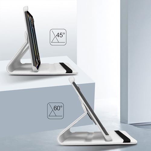 Image of TGK Rotating Case for iPad Pro 11 Inch M5 2025 /M4 2024 Model A3357 /A3358 /A3359 /A2836 /A2837 /A3006, Cover for 6th /5th Gen iPad Pro 11 inch (White)