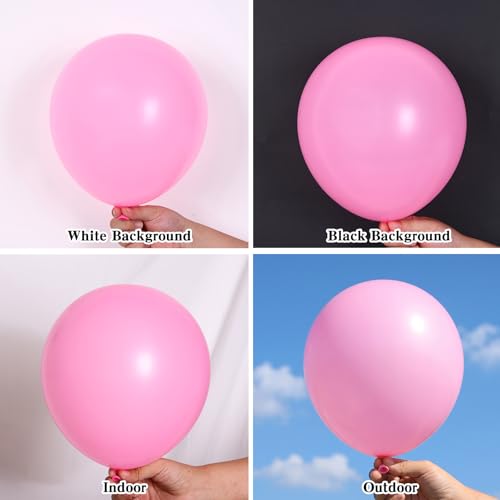 Image of RUBFAC 135pcs Pink Balloons Different Sizes 18 12 10 5 Inches for Garland Arch, Pink Balloons for Valentine's Day Birthday Baby Shower Gender Reveal Wedding Party Decoration