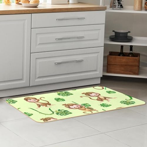 Tapis de cuisine feuilles de palmier lot de 2 tapis de sol