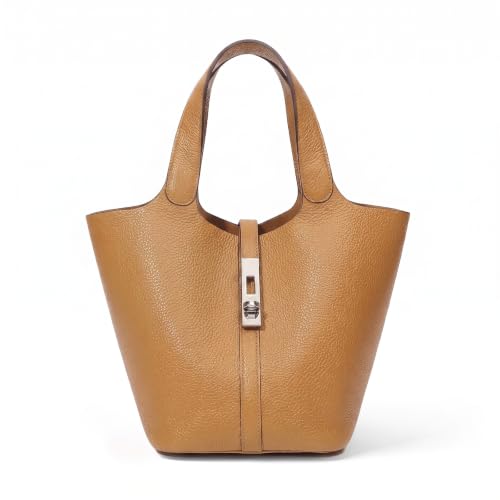 Kadynow Bolsa Tote Feminina de Couro Vegano, Bolsa Balde, Bolsa de Mão com Alça Superior, Bolsa Tiracolo com Bolsa Pequena Removível, 9.84' x 7.87' x 6.29'