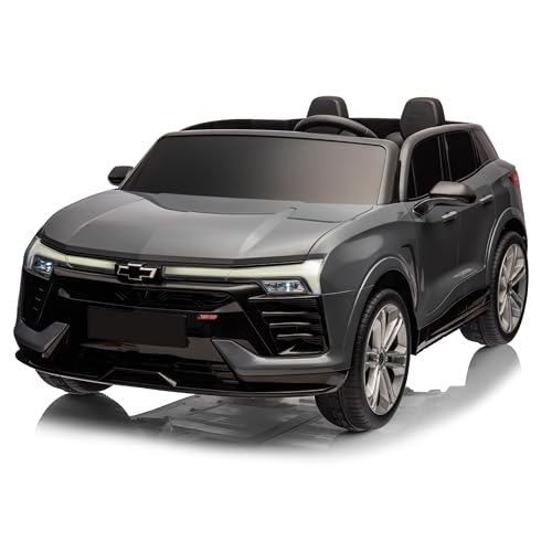 24V 2-Seater Electric Car for Big Kids, Licensed Blazer Chevrolet Ride on Car w/Parent Remote Control, Music, Headlights & Spring Suspension, Battery Powered Ride-on Toy for Kids Ages 3-8, Grey