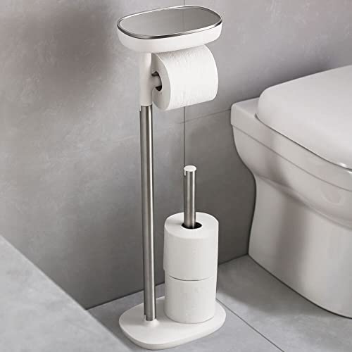 Joseph Joseph EasyStore Toilet Paper Holder with Storage Shelf Free Standing Stainless Steel by Joseph Joseph - Image 3