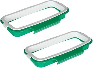 2pcs Trash Bag Rack Hanging Holder for Cabinet Door, PP Green