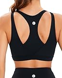 RUNNING GIRL Sports Bras for Women High Support,Molded Cup High Impact Sports Bra Racerback Workout Yoga Running Bra(WX3052 Black,M)