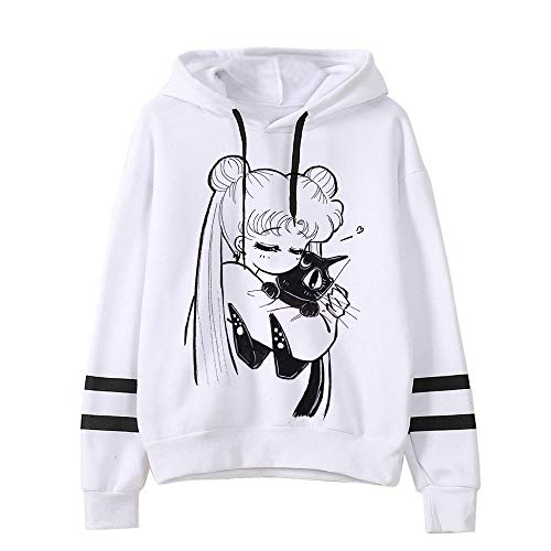 Lo Nuevo De Sailor Moon Harajuku Kawaii Sudadera con Capucha para Mujer con Divertidos Dibujos...