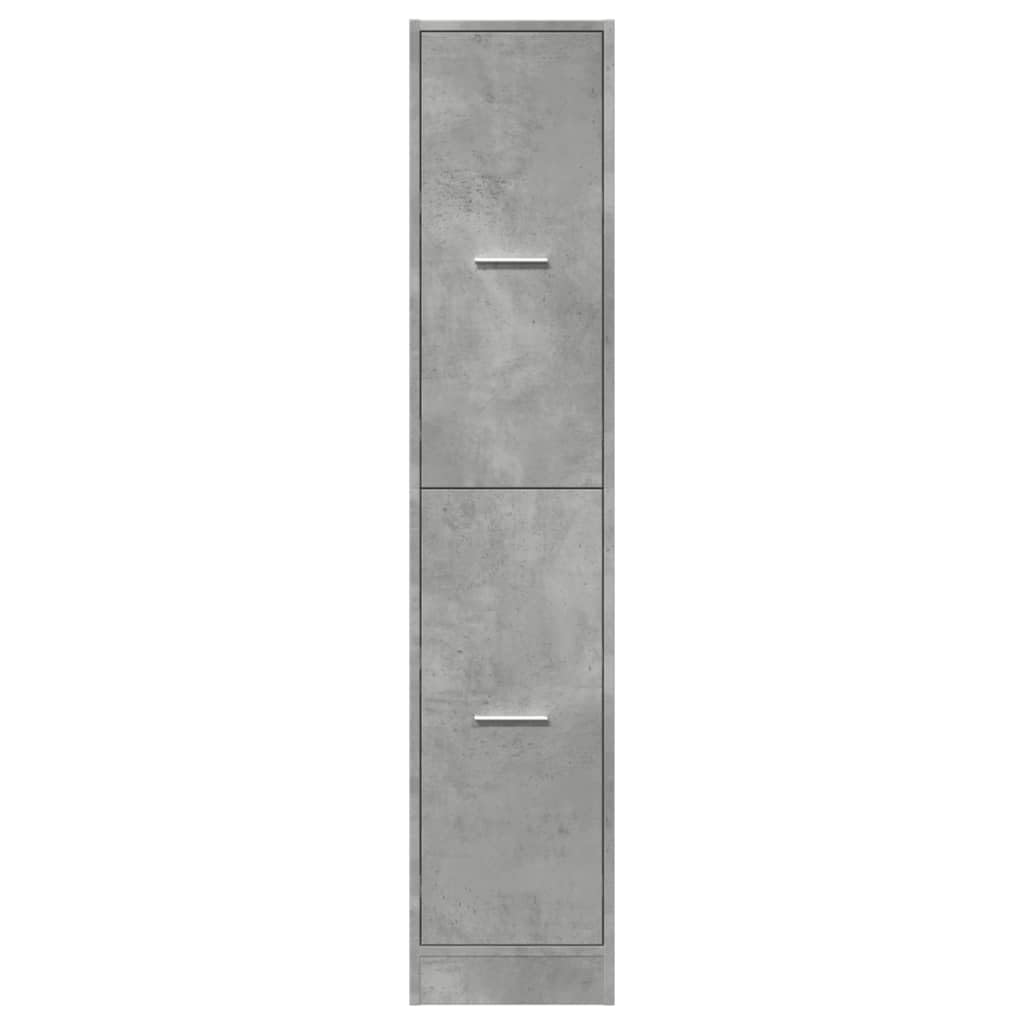 Armario farmacéutico gris hormigón de madera 30 x 41 x 144,5 cm con 4 cajones, espacio de almacenamiento para oficina, salón, pasillo, taller, armario versátil multiusos para orden y estante