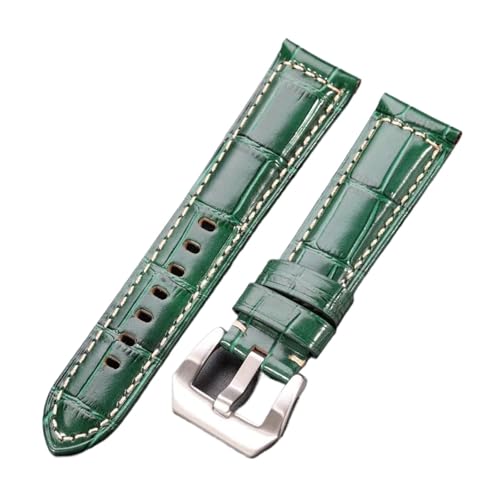HuanJ 7�F�{�v���v�o���h�E�H�b�`�X�g���b�v20mm 22mm 24mm���x���g�A�N�Z�T���[(Green silver buckle,22mm)