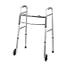 DMI Lightweight Aluminum Folding Walker with Easy Two Button Release, 5 Inch Wheels, Adjustable Height, No Assembly Needed, Silver