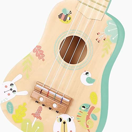 TOOKYLAND 4-String Wooden Ukulele Toy - Mini Guitar Pretend Musical Instrument, for Kids 3 Year Old + 8 41dC9cHjo8L. AC