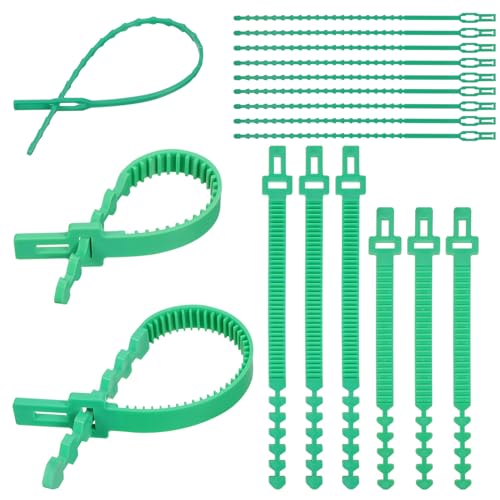 Veemoon 18 pcs Attaches Arbres Caoutchouc Sangles Réglables Soutien Flexible pour Plantes Tuteurs et Vignes Fixation Stable et Protection des Branches de Jardin