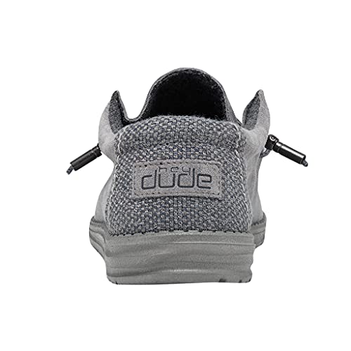 HEYDUDE Men's Wally Suede Ash Size M8 | Men’s Shoes | Men's Lace Up Loafers | Comfortable & Light-Weight