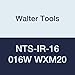 Walter Tools NTS-IR-16 016W WXM20 Carbide NTS Threading Inserts, Internal Thread, Full Profile, Whitworth (Pack of 10)