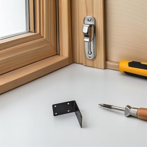 Équerres d'angle renforcées noires x8 pour meubles et étagères de jardin robustes - 7