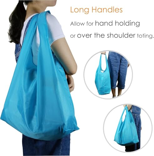 Image of BeeGreen Rolled Up Grocery Bags Reusable Shopping Bags Foldable for Groceries