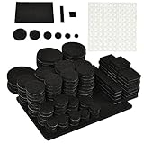 【10 Tamaños Útiles 】 340 almohadillas de fieltro para muebles contienen almohadillas de fieltro redondas, cuadradas y negras: 1 pieza de 15 cm * 10 cm, 4 piezas de 7,5 cm * 1,4 cm, 32 piezas de almohadillas de fieltro de 2,5 * 2,5 cm, almohadillas redondas para muebles: 4 piezas * Abrazadera para muebles Φ5 cm, 20 piezas * ø4 cm, 42 piezas * 3 cm, 64 piezas * ø2,5 cm, 48 piezas * ø2 cm, 25 piezas * ø 1,5 cm. También obtienes 100 sellos de goma transparentes de 0.4 ".