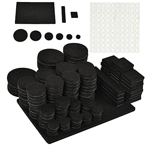 WOWOSS 340 Piezas Fieltro Adhesivo para Patas de Muebles, Almohadillas para Muebles, 100 Lagrimas Silicona Adhesivas para...