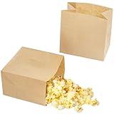 Small Brown Paper Bags for Snacks,50 Pack,Greaseproof Kraft Paper Bags,Recyclable,and Biodegradable,Small Brown Paper Wrappers For Popcorn,Cookies,Fries,Crafts,Gift Wrapping in Bulk