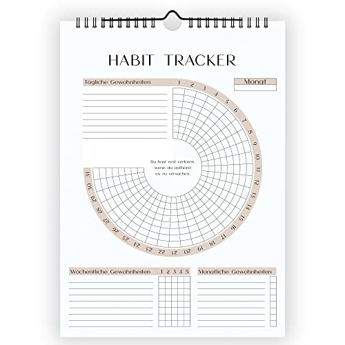 Gewohnheitstrainer | Habit Tracker | Gewohnheiten-Trainer | Gewohnheiten ändern | Kalender 12 Monate | DIN A4 Kalender | habittracker | heeaven, Beige
