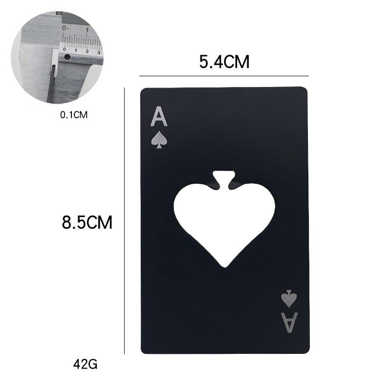 Valkyrie Poker Kart Maçı As'ı Paslanmaz Çelik Şişe Açacağı Siyah