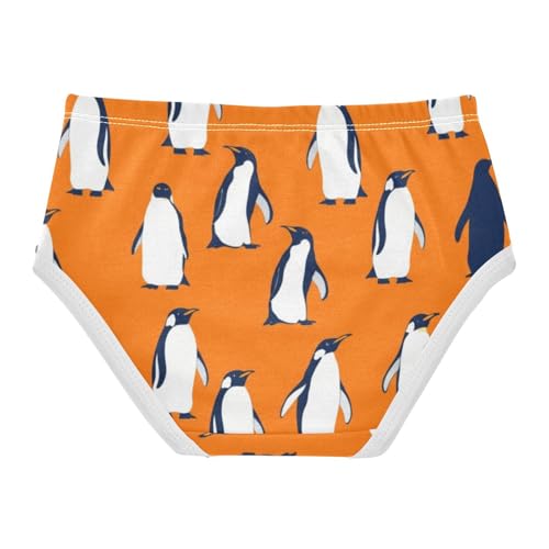 Cartoon Penguins Orange Girl Panties Cute Girls Underwear Toddlers Cotton Personalized Underpants Briefs 2t2