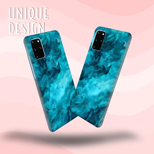 Coque Samsung S20 Plus bleu sarcelle avec imprimé marbre abstrait - 3