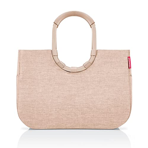 reisenthel loopshopper L Stabile Tasche mit praktischen F&auml;chern aus recycelten PET-Flaschen Charmantes und wasserabweisendes Design, Farbe:twist coffee