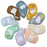 Ensemble de 9 pièces aux couleurs vives : l'ensemble de 9 pièces comprend neuf motifs, ce qui facilite l'organisation de vos fers de golf et personnalise votre sac de golf avec une touche lumineuse et accrocheuse, pratique et attrayante.