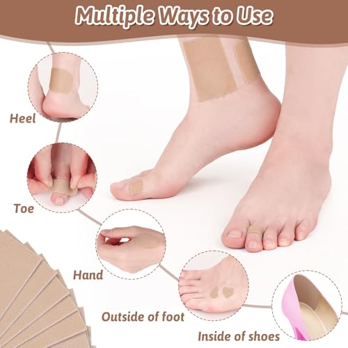 Image of Shynek 45 Sheets Moleskin Tape, Moleskin for Feet, Moleskin for Blisters, Adhesive Mole Skin Patch for Shoes, Blister Prevention Padding, Moleskin Tape for Boots Hiking Reduce Friction Pain (Brown)