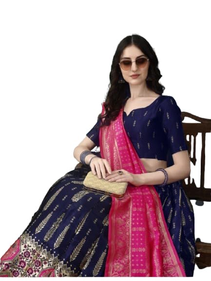 Traditional Indian Ethnic Jacquard Lehnga Choli set (Purple)