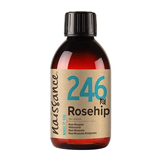 Naissance Aceite Vegetal de Rosa Mosqueta Rubiginosa n. º 246 – 250ml - Puro, natural, vegano, sin hexano y no OGM - Hidrata y nutre todo tipo de pieles, el cabello y las uñas.
