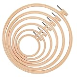 Healvian 6 Stück Runde Kunststoff Stickrahmen 9,5–27cm Selbstgemacht Kreuzstichringe für Handarbeit Bastelprojekte Dekoration
