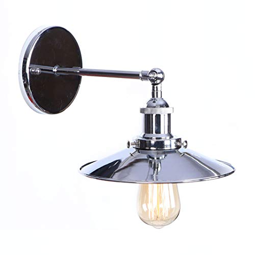 Lámpara de pared regulable con brazo oscilante y pantalla metálica estilo Edison