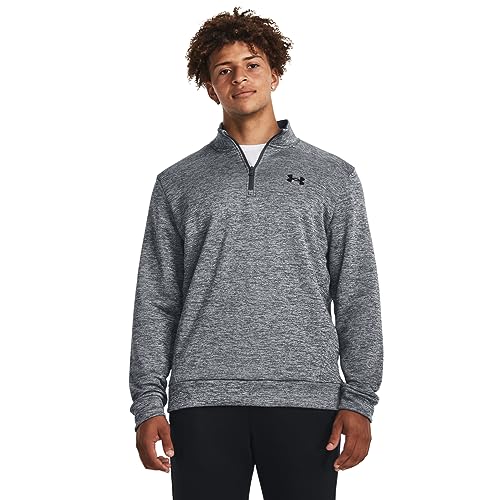 Under Armour Mens Fleece Twist Quarter Zip Top Grey XL