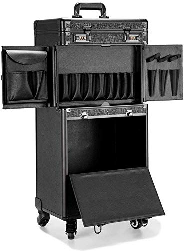 ALYR Profesional Maleta para Maquillajec, Organizador para Maquillaje Bolsa de Maquillaje con Ruedas Makeup Train Cases Cosmetic Cases Estuche de Maquillaje,Black