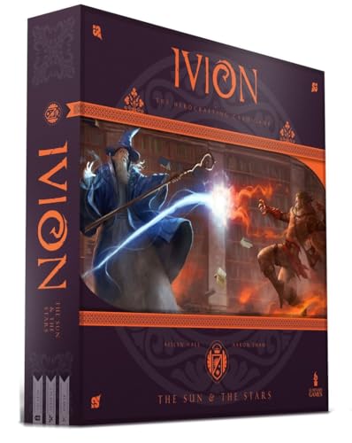 Image of IVION: The Sun and The Stars | APE Games | Board Game | 2 Players | 20-60 Minutes | Ages 14+ | Fantasy | Hero Dueling | Deck Building | Cross Compatible | Season 1 | Aislyn Hall and Aaron Shaw