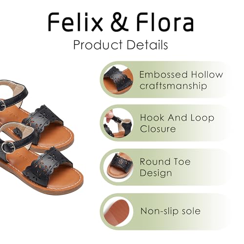 Image of Felix & Flora Toddler Girl Sandals - Little Girl Easter Dress Shoes Lightweight Open Toe Beach Holiday Flats
