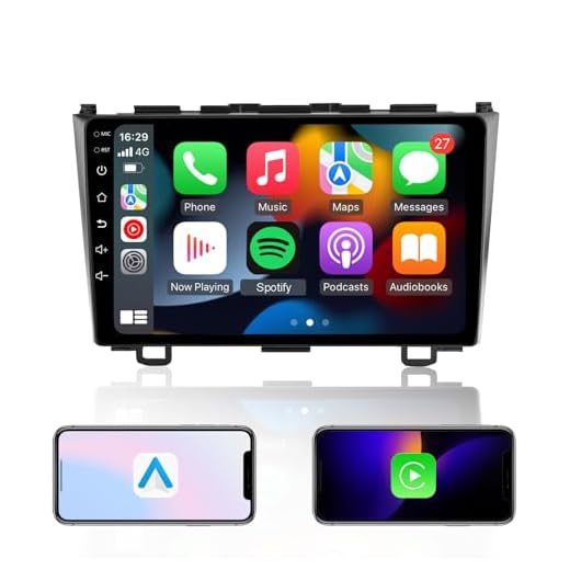 EZoneTronics 2 DIN Android 10 passar för Honda CRV 2007-2011 bilradio stereo 9 tums huvudenhet pekskärm High Definition GPS-navigering med Bluetooth WIFI USB AM FM Mirror Link Player 2G RAM + 16G ROM