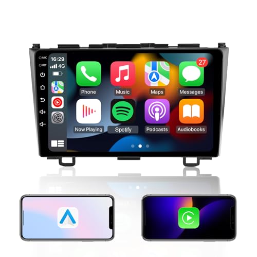 EZoneTronics Android Radio de Coche para Honda CRV 2007-2011 con Inalámbrico Carplay Android Auto 9 Pulgadas Pantalla táctil Navegación GPS Bluetooth USB WiFi SWC Mirror Link FM/RDS Player 2G + 32G