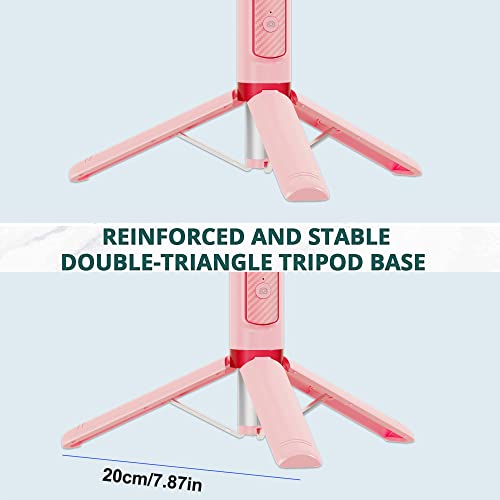 Colorlizard Selfie Stick Tripod, Foldable Cellphone Tripod With Remote, Travel Tripod For Iphone Series Android, Video Recording - Pink #TOP3